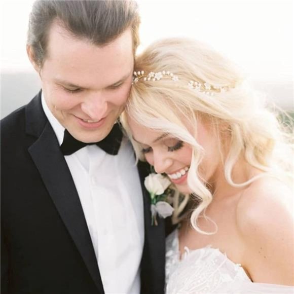 Bridal Wedding Hair Vine,Extra Long Pearl and Crystal Beads Bride Head Piece main image 7